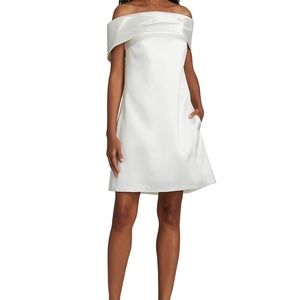 Amsale Mikado Off-The-Shoulder Shift Dress size 8